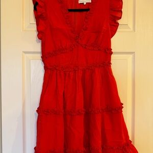 Vici Red Ruffled Mini Dress